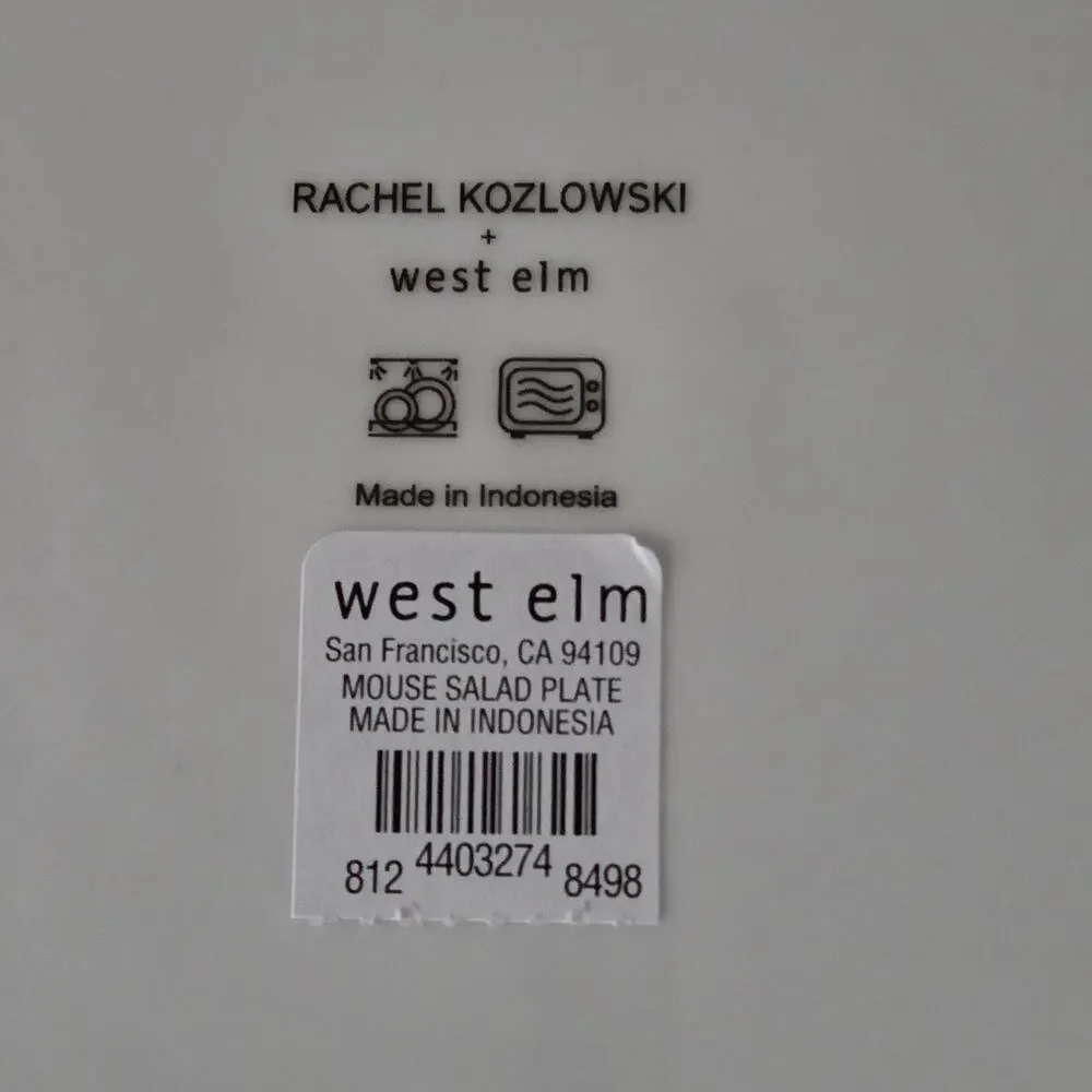 West Elm Rachel Kozlowski Dapper Animal Salad Plate Holiday Christmas Mouse‎